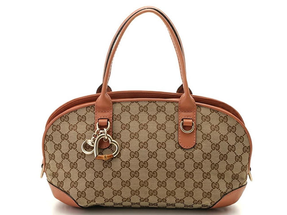 Gucci GG shoulder bag pink Beige Cream canvas calfskin